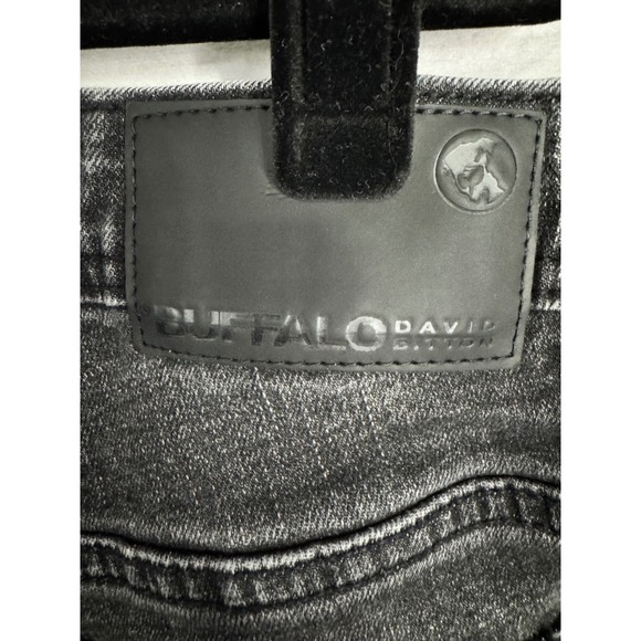 Buffalo David Bitton Jackson Straight Stretch Jeans Black Faded 36x32 Mens - Picture 4 of 11